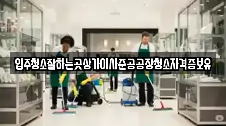 입주청소잘하는곳상가이사준공공장청소자격증보유
