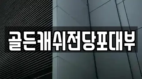 골든캐쉬전당포대부