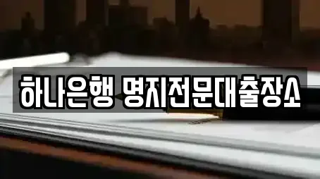 하나은행 명지전문대출장소