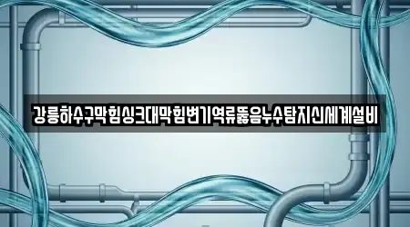 강릉하수구막힘싱크대막힘변기역류뚫음누수탐지신세계설비