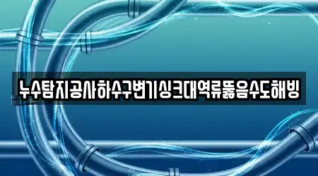 누수탐지공사하수구변기싱크대역류뚫음수도해빙
