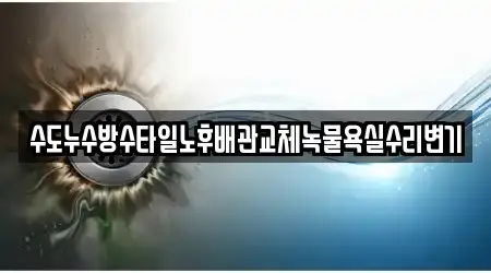 수도누수방수타일노후배관교체녹물욕실수리변기