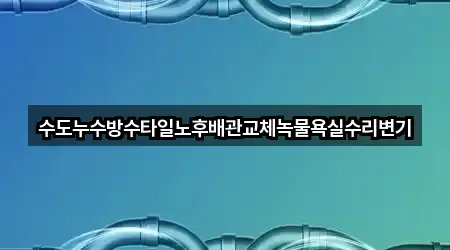 수도누수방수타일노후배관교체녹물욕실수리변기