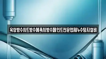 옥상방수시트방수에폭시방수페인트전문업체누수탐지설비