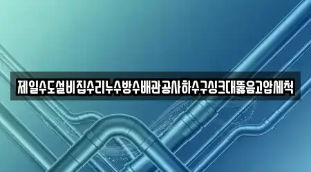 제일수도설비집수리누수방수배관공사하수구싱크대뚫음고압세척