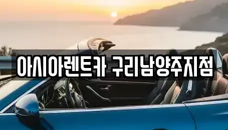 경기도 남양주시 도농동 장기렌트카 전문 아시아렌트카 구리남양주지점