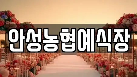 예식장 전문 안성시 연지동 가이드 6